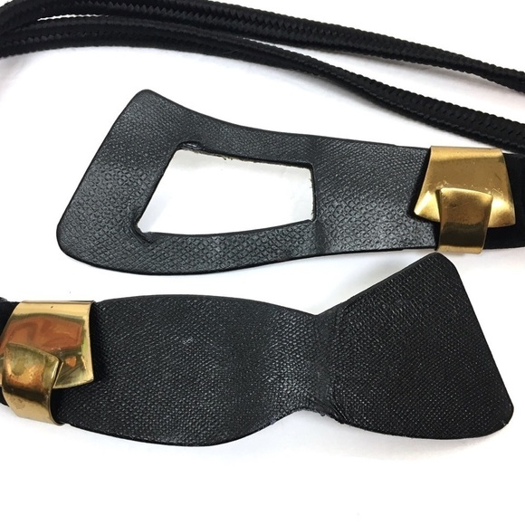 VINTAGE Leather Shop Belt Woven Cord 80s Vogue Avant-garde High Fashion Large main image 12